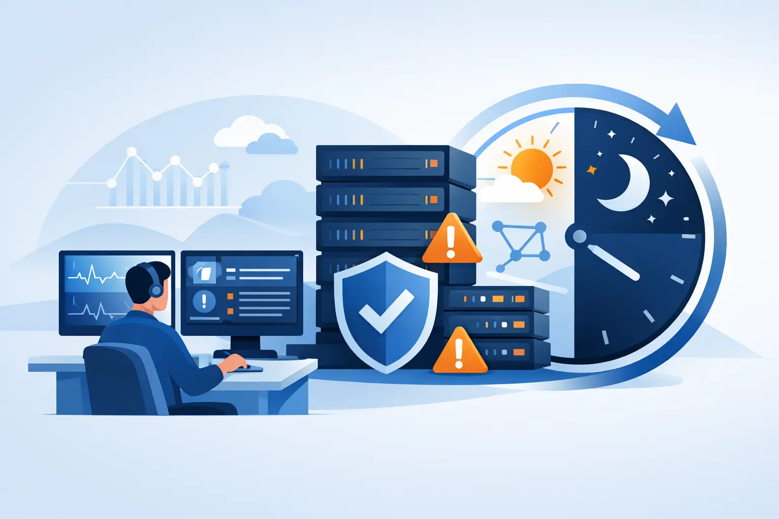 Server monitoring 24 uur per dag tegen uitval