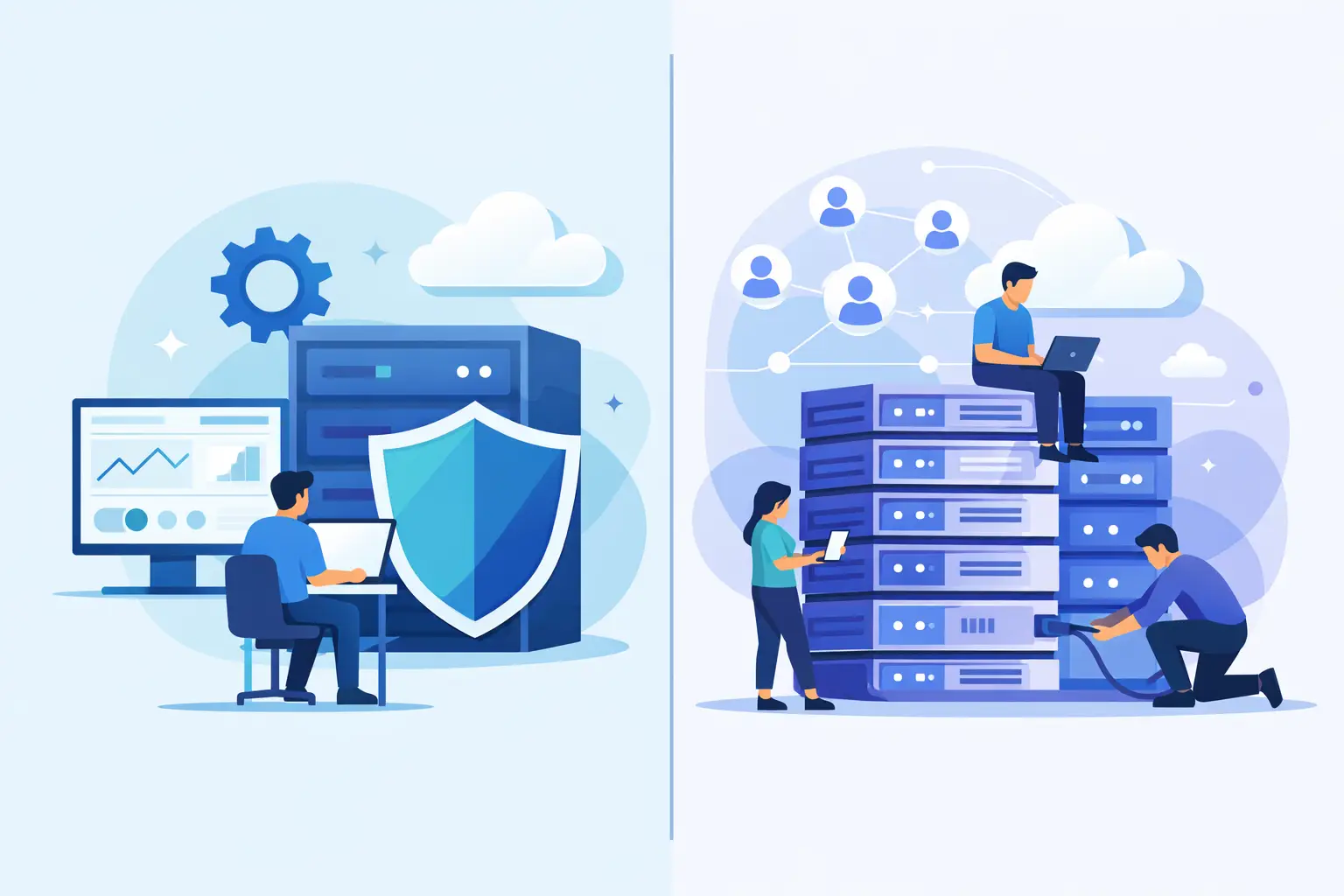 Beheerde hosting versus shared hosting vergelijken
